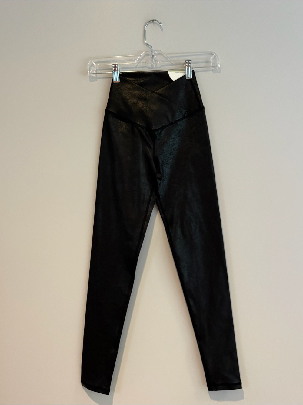 aerie Black Faux-Leather High-Waist Leggings Size XS NWT